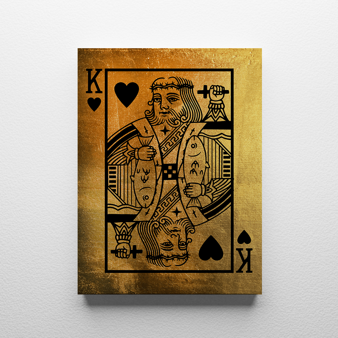 King of Hearts Gold Canvas