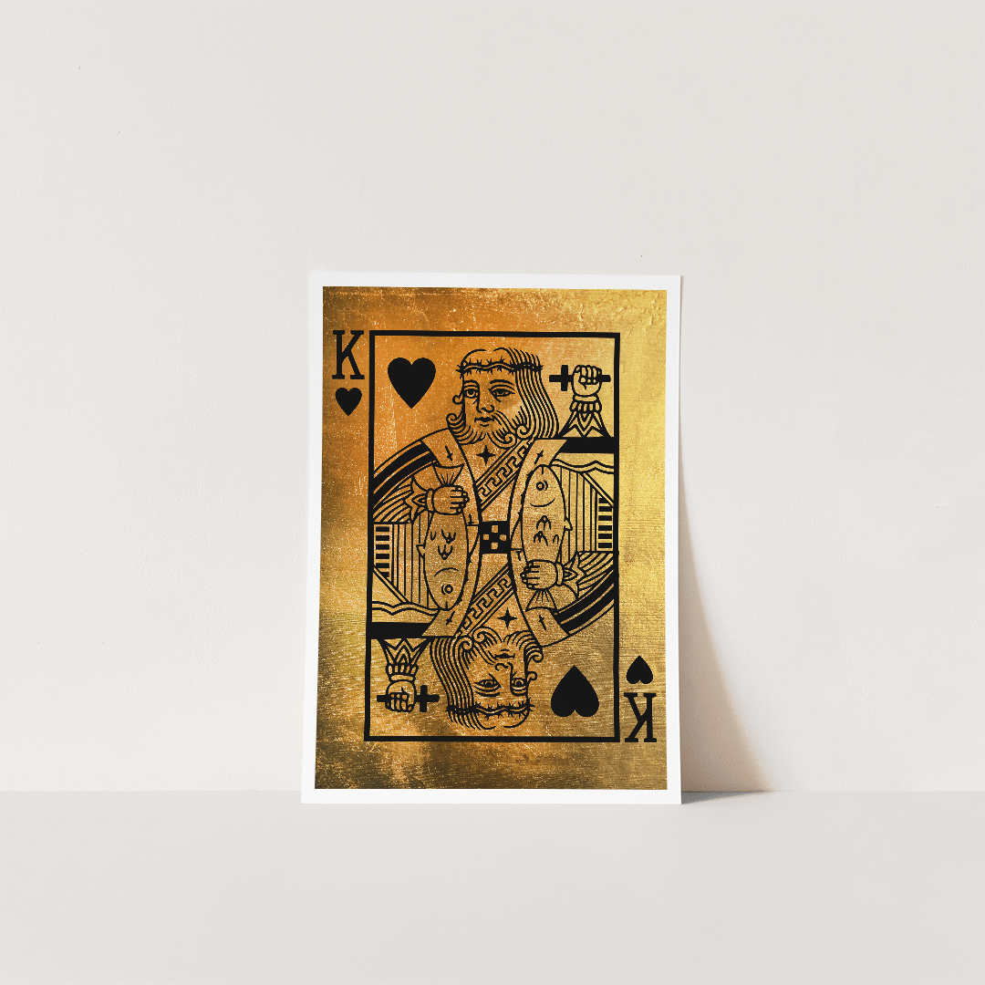 King of Hearts Gold Print