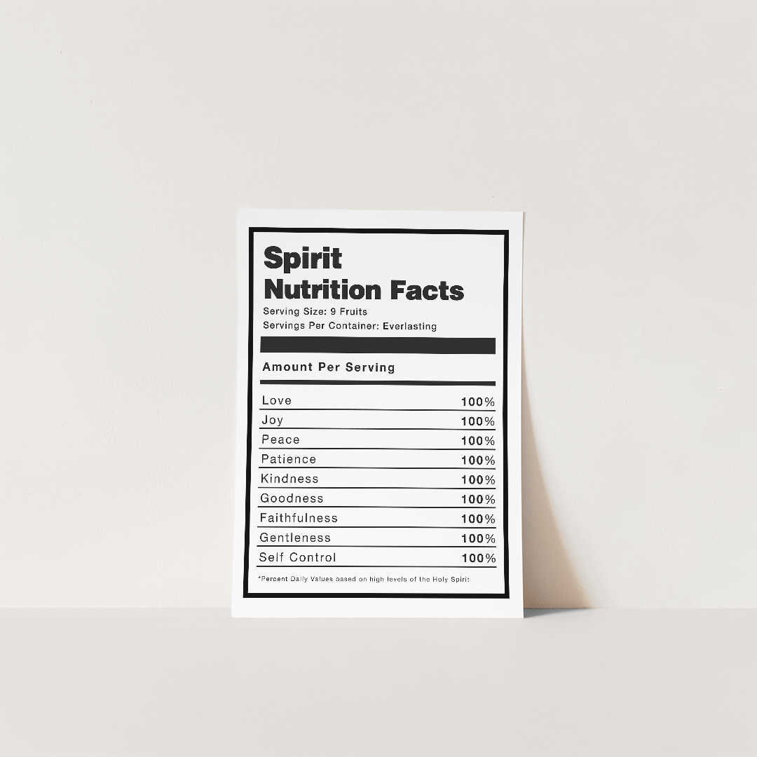 Spirit Nutrition Facts Print