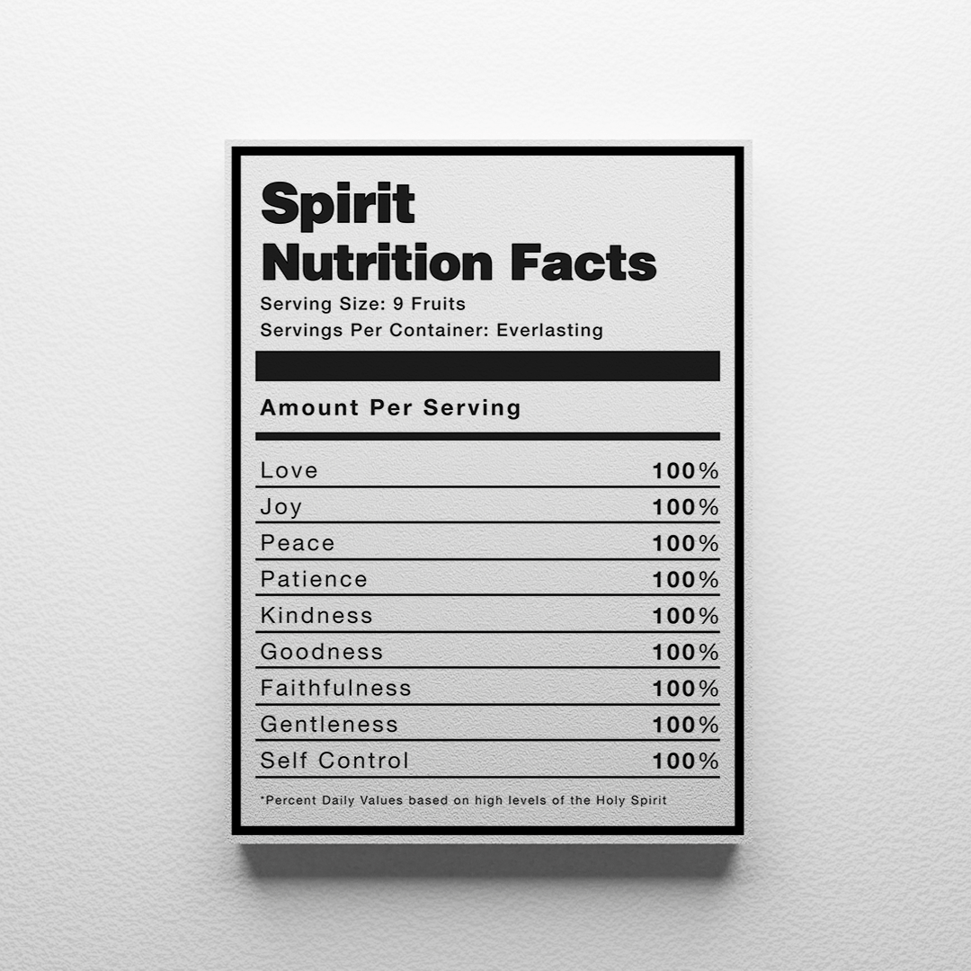 Spirit Nutrition Facts Canvas