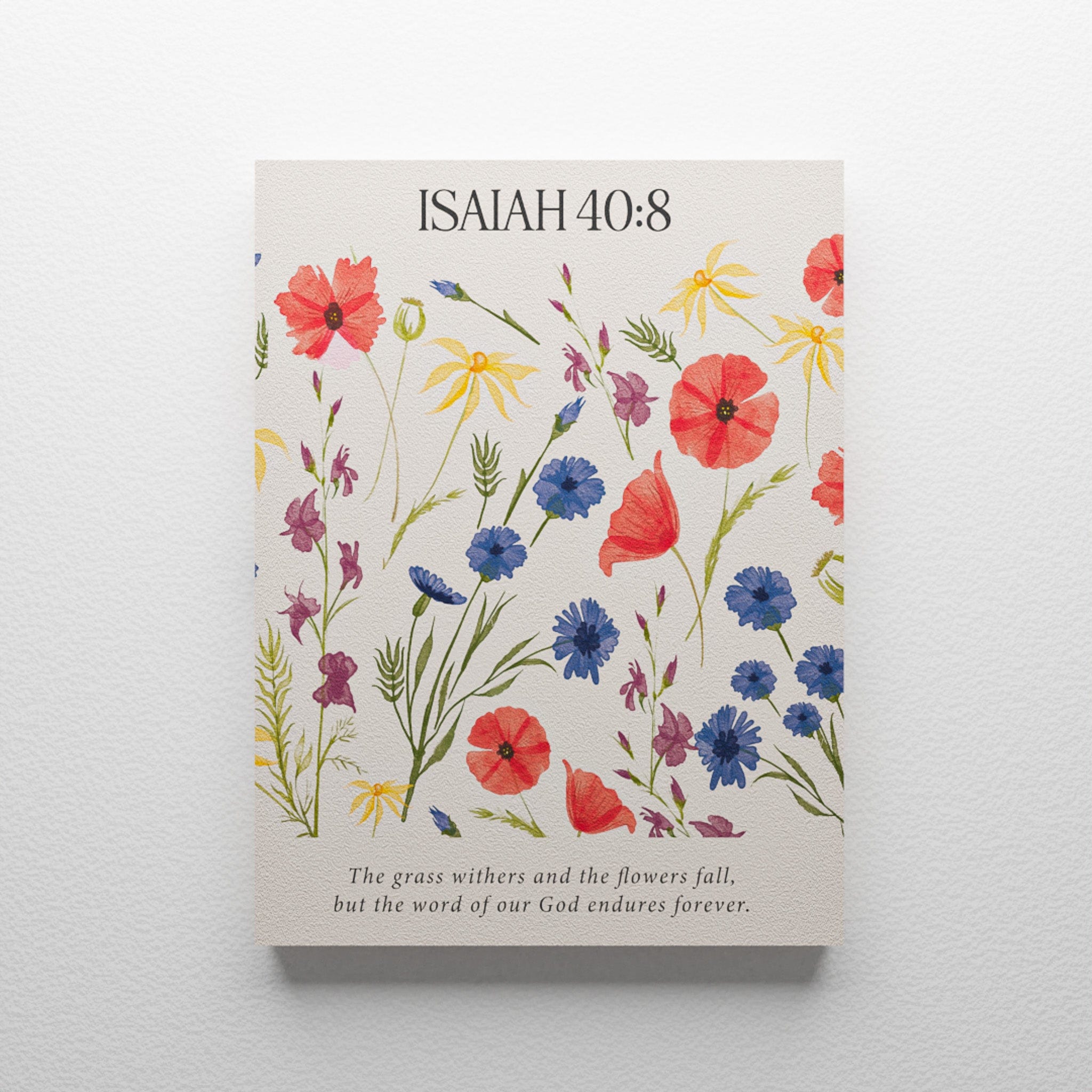 Isiah 40:8 Floral Canvas