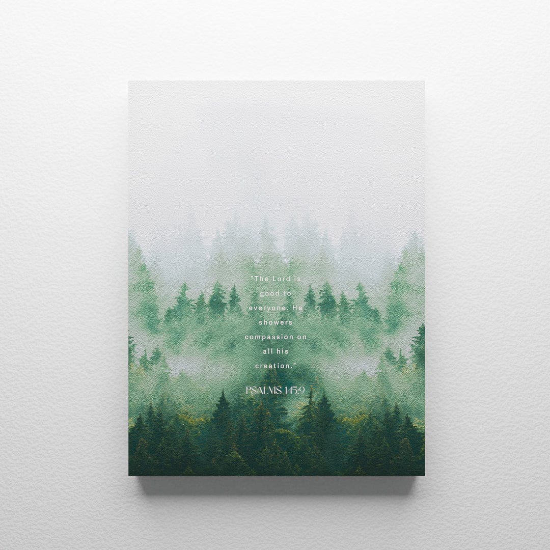 Psalms 145:9 Tree Canvas